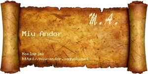 Miu Andor névjegykártya